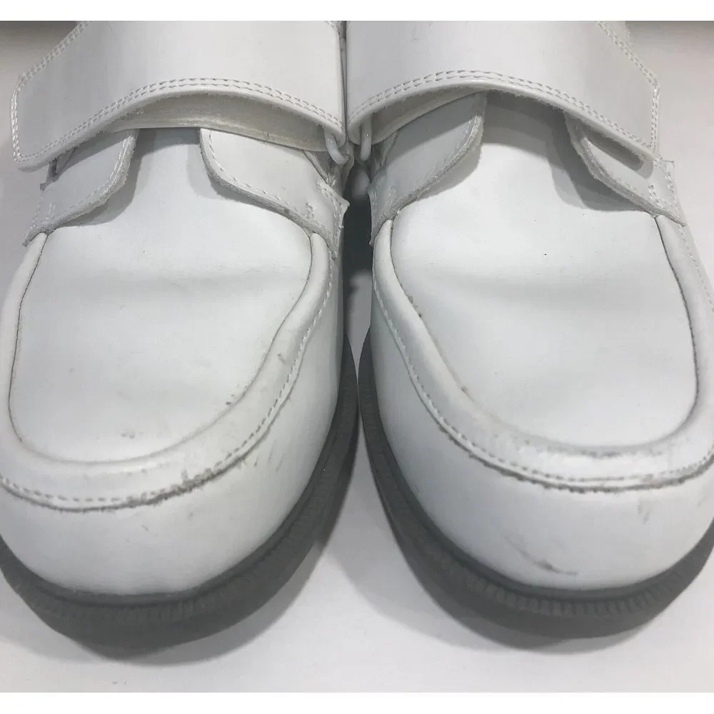 Dr Scholls White Leather Comfort Walking Shoes‎  Adjustable Strap 478-09 8.5 3E